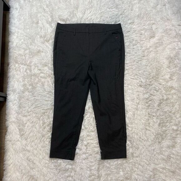 Kit and Ace Womens Crop Dress Pants Black Size 35x24 Trousers Gold Zipper Detail - Picture 1 of 12